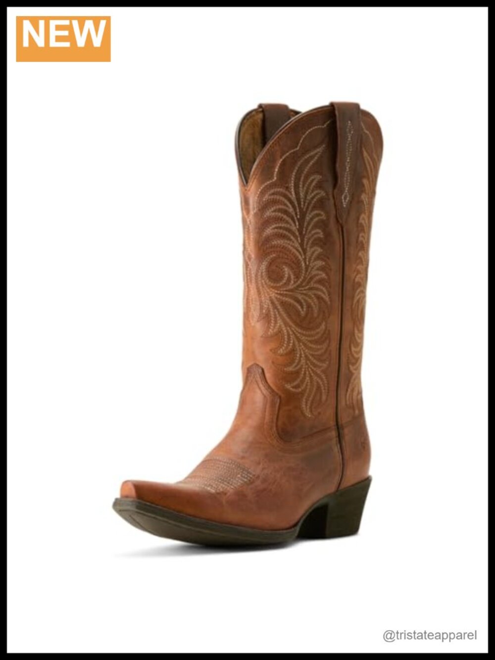 Ariat Heritage X Toe StretchFit Western Boots, Leather, Round Toe, Block Heel,